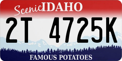 ID license plate 2T4725K
