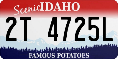 ID license plate 2T4725L