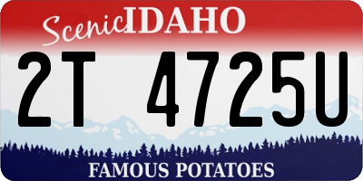 ID license plate 2T4725U