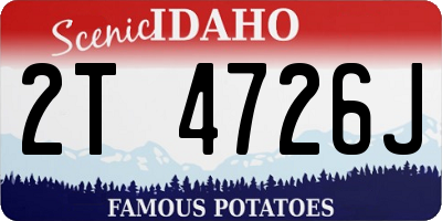ID license plate 2T4726J