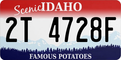 ID license plate 2T4728F