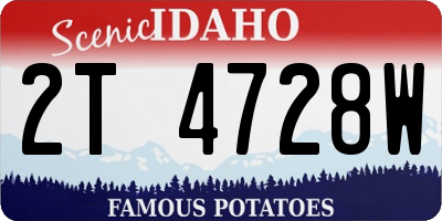 ID license plate 2T4728W