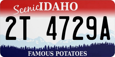 ID license plate 2T4729A