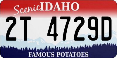 ID license plate 2T4729D