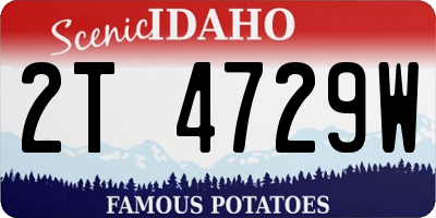ID license plate 2T4729W