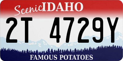 ID license plate 2T4729Y