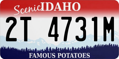 ID license plate 2T4731M