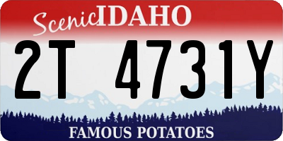 ID license plate 2T4731Y