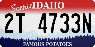 ID license plate 2T4733N
