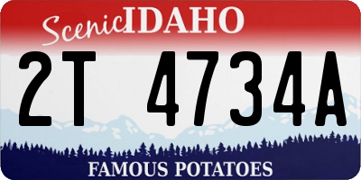 ID license plate 2T4734A