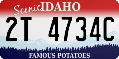 ID license plate 2T4734C