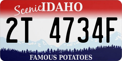 ID license plate 2T4734F