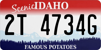 ID license plate 2T4734G