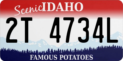 ID license plate 2T4734L