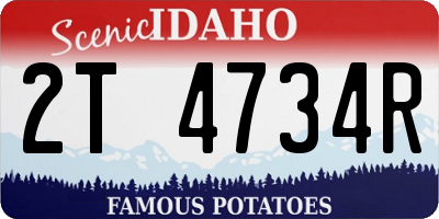 ID license plate 2T4734R