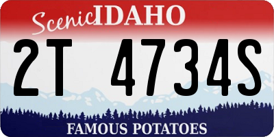 ID license plate 2T4734S