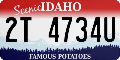 ID license plate 2T4734U