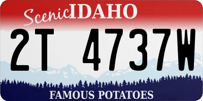ID license plate 2T4737W