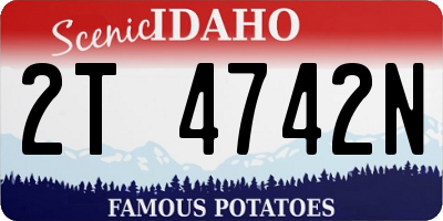 ID license plate 2T4742N