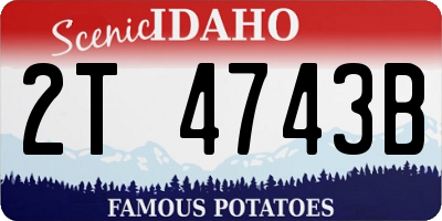 ID license plate 2T4743B