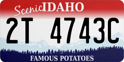 ID license plate 2T4743C