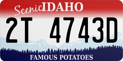 ID license plate 2T4743D