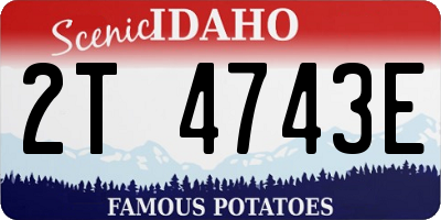 ID license plate 2T4743E