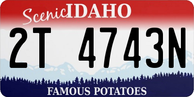 ID license plate 2T4743N