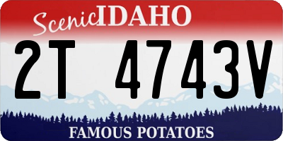 ID license plate 2T4743V