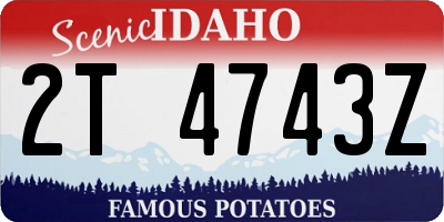 ID license plate 2T4743Z