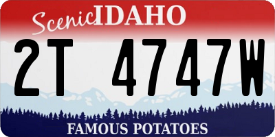 ID license plate 2T4747W