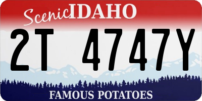 ID license plate 2T4747Y
