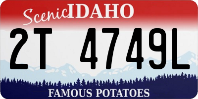 ID license plate 2T4749L