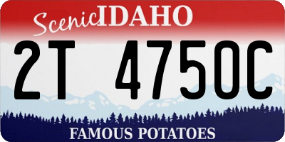 ID license plate 2T4750C