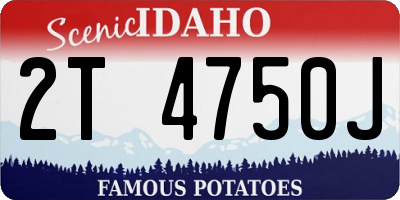 ID license plate 2T4750J