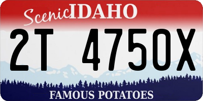 ID license plate 2T4750X
