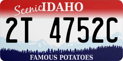 ID license plate 2T4752C
