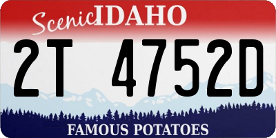 ID license plate 2T4752D
