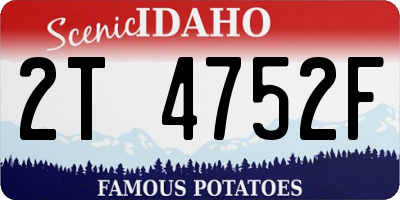 ID license plate 2T4752F