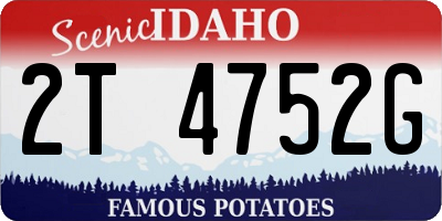 ID license plate 2T4752G