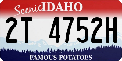 ID license plate 2T4752H