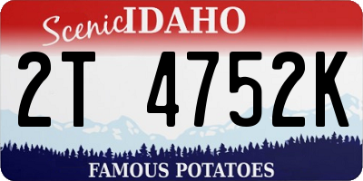 ID license plate 2T4752K