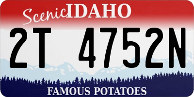 ID license plate 2T4752N