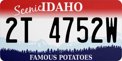 ID license plate 2T4752W