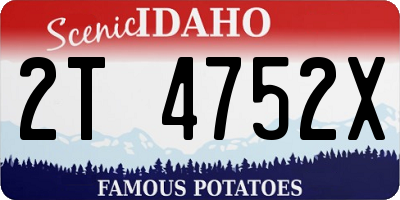 ID license plate 2T4752X