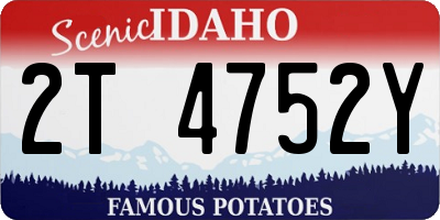 ID license plate 2T4752Y
