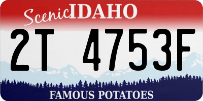 ID license plate 2T4753F