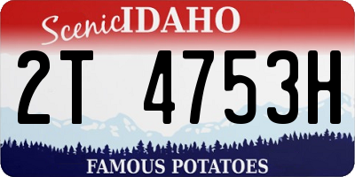 ID license plate 2T4753H
