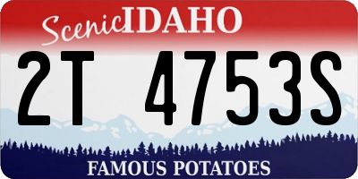ID license plate 2T4753S
