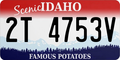 ID license plate 2T4753V